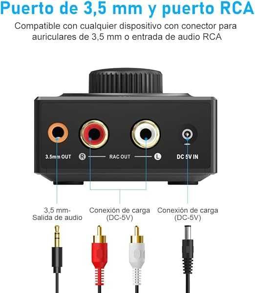 Amplificador Receptor Bluetooth 5,3 HiFi / RCA e jack 3,5, Bluetooth