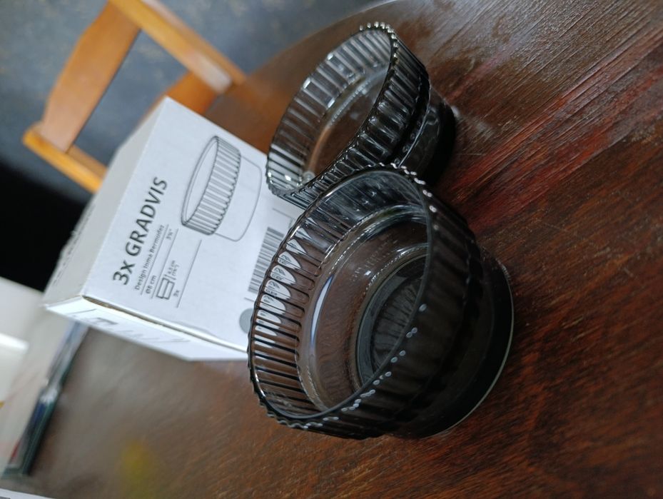Nowe swieczniki IKEA gradvis 3 szt szary