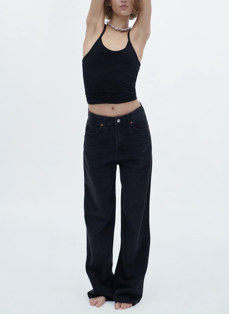 Джинси Zara TRF High-rise wide leg. Жіночі джинси