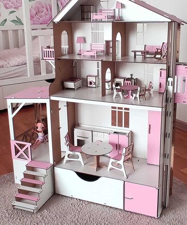 Будиночок для ляльок висотою 93см іграшкові ЛІФТ меблі для лол барбі