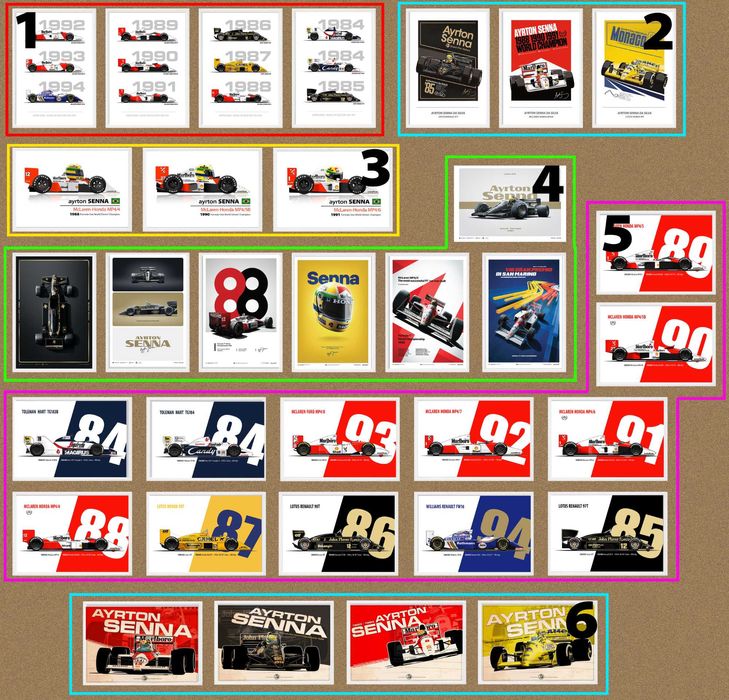 33 Quadros Ayrton Senna com moldura