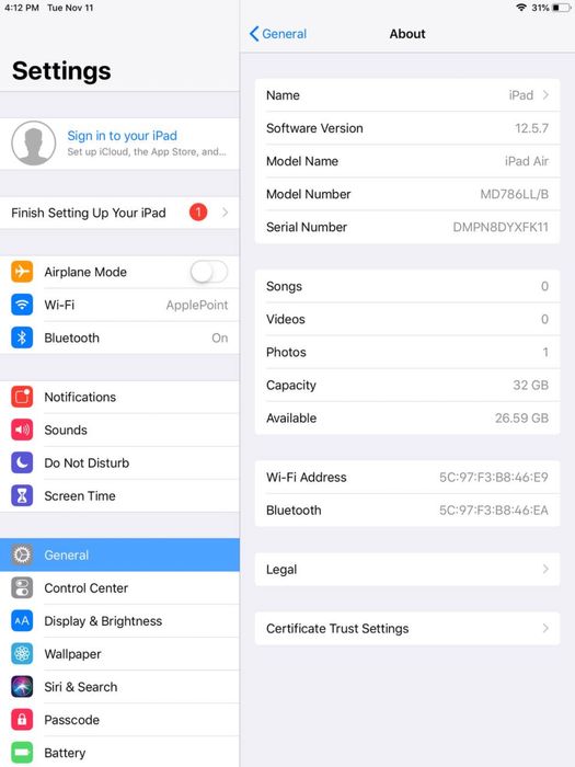 iPad Air 1 2015 32gb