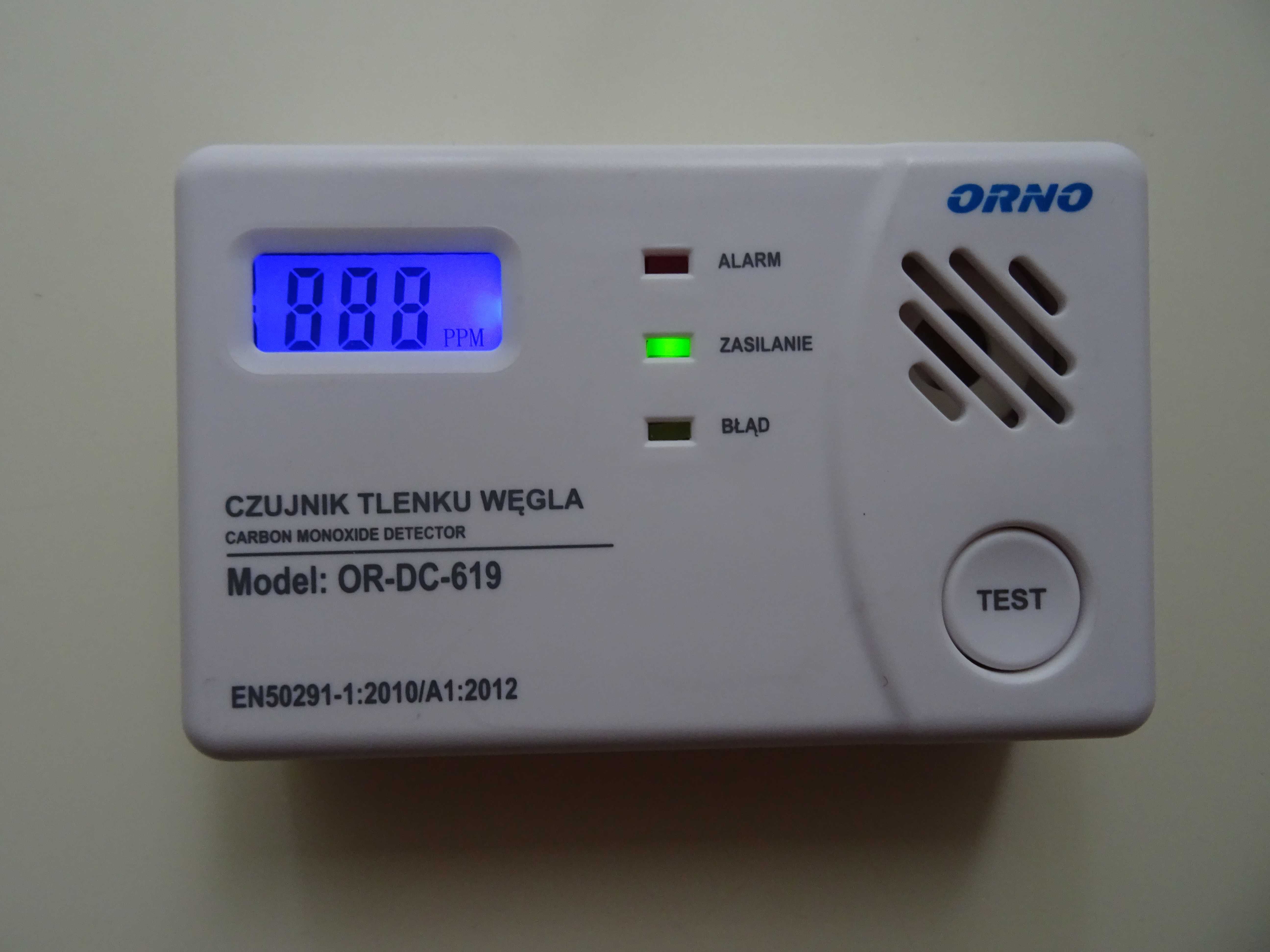 Czujnik tlenku węgla Orno OR DC 619 detektor czadu marzec 2023