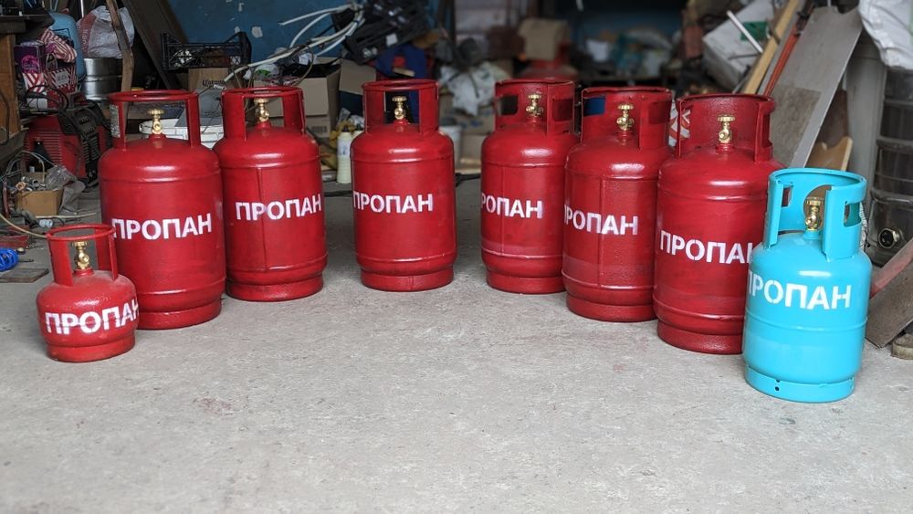 Баллон пропановый 27л, 12л, 5л.