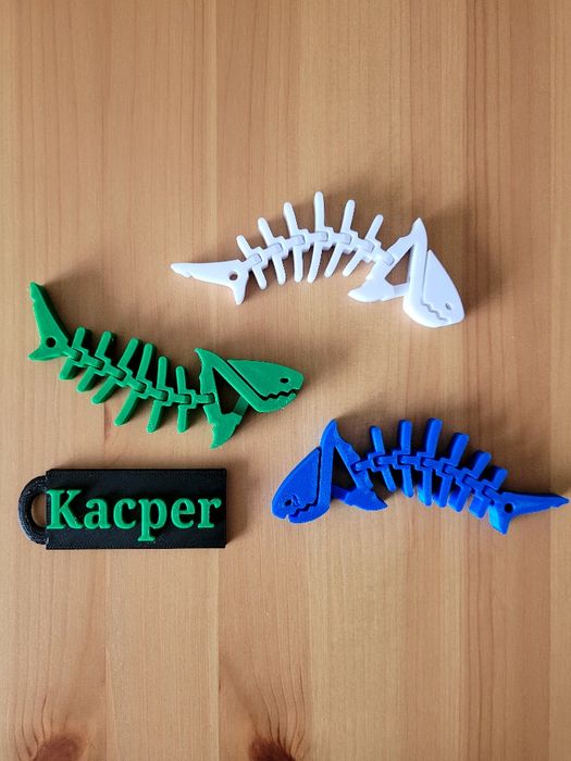 Wydruk 3d rekinek brelok z imieniem
