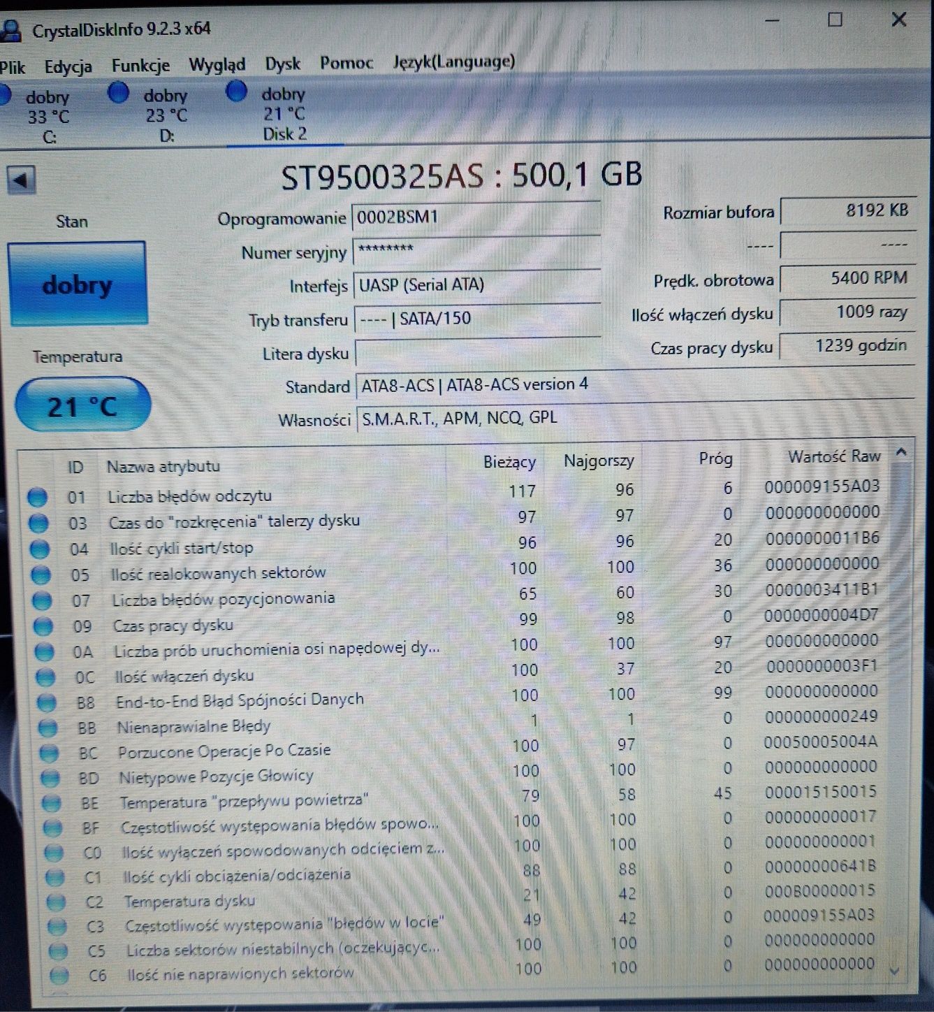 Dysk twardy Seagate 512gb SATA II 2,5"