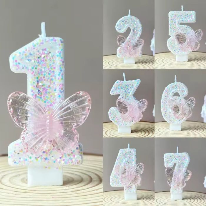 Gadżety urodzinowe na tort cyferki napisy brokat hello kitty kuromi