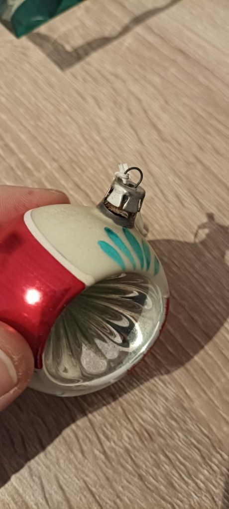 Bombki szklane reflektorki PRL Rakoniewice