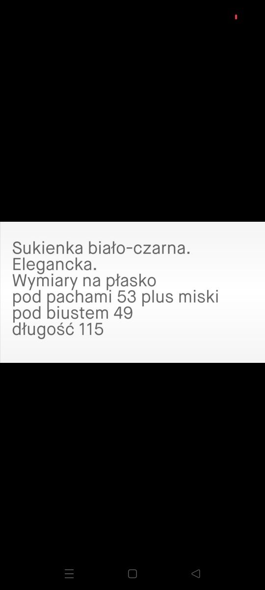 Biało czarna sukienka 44 46