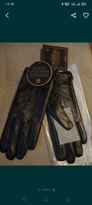 Rękawiczki skórzane Damskie antybakteryjne Semi line M