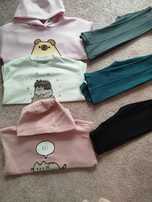 Zadbane Reserved hm Pusheen bluzy legginsy flare dzwony 146 152