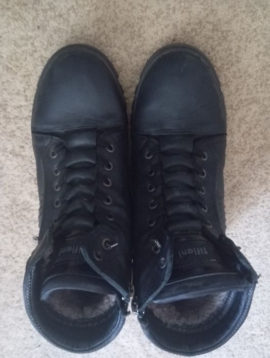 Кожаные на цигейке зимние ботинки на мальчика, 38 размер.