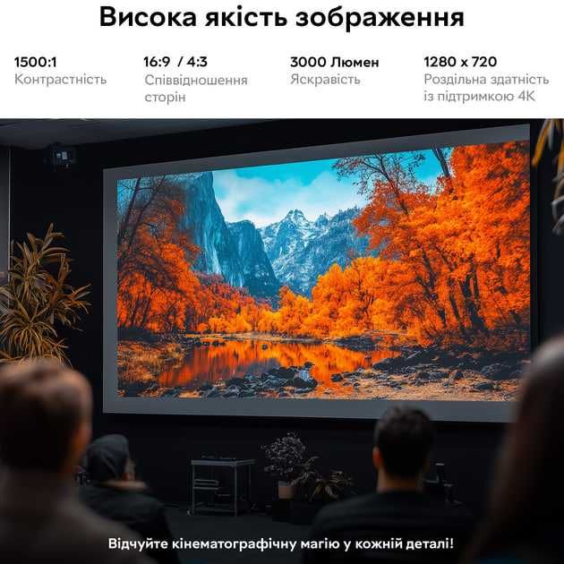 Смарт Проектор HY300 4K Android 11 HD  Dual Wi-Fi Домашний кинотеатр