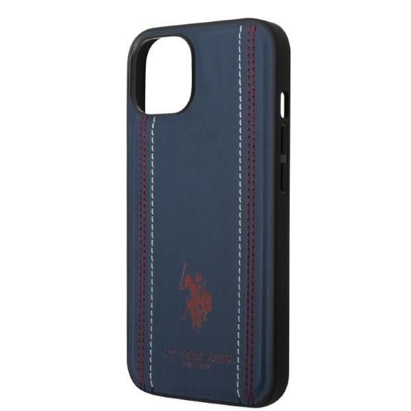 Etui U.S. Polo Assn. Stitch do iPhone 14/15/13 6,1" Granatowa Skóra