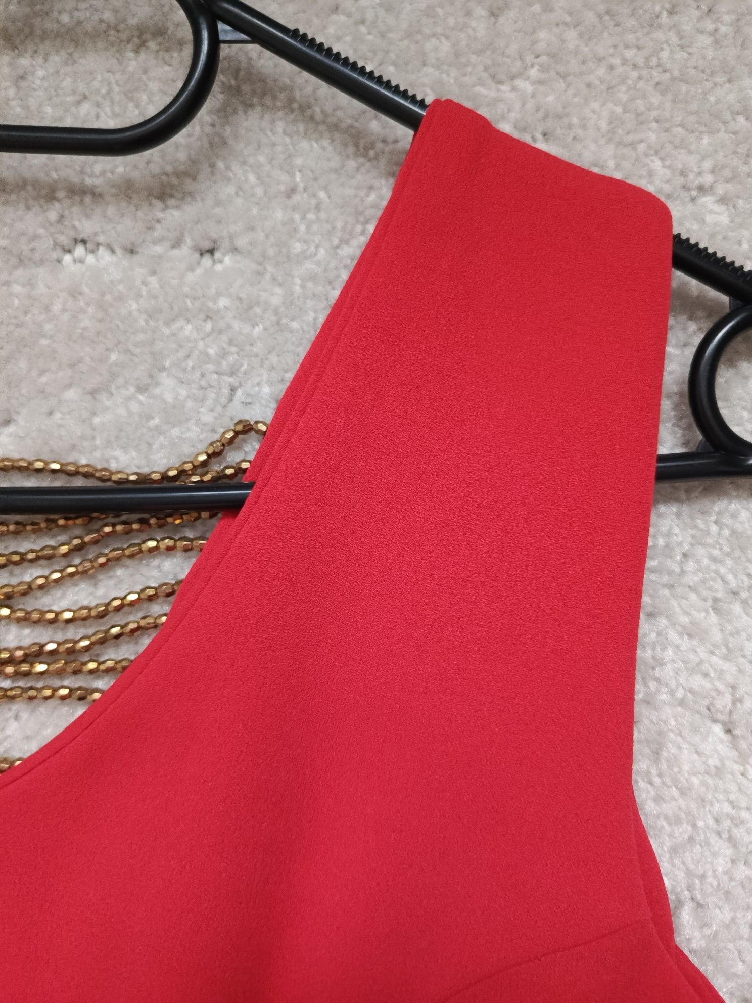 Elegancka sukienka Made in Italy, rozmiar S czerwone wesele walentynki