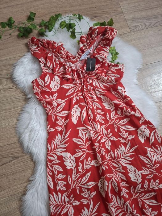 1+1 gratis, długa nowa sukienka, elegancka, czerwona