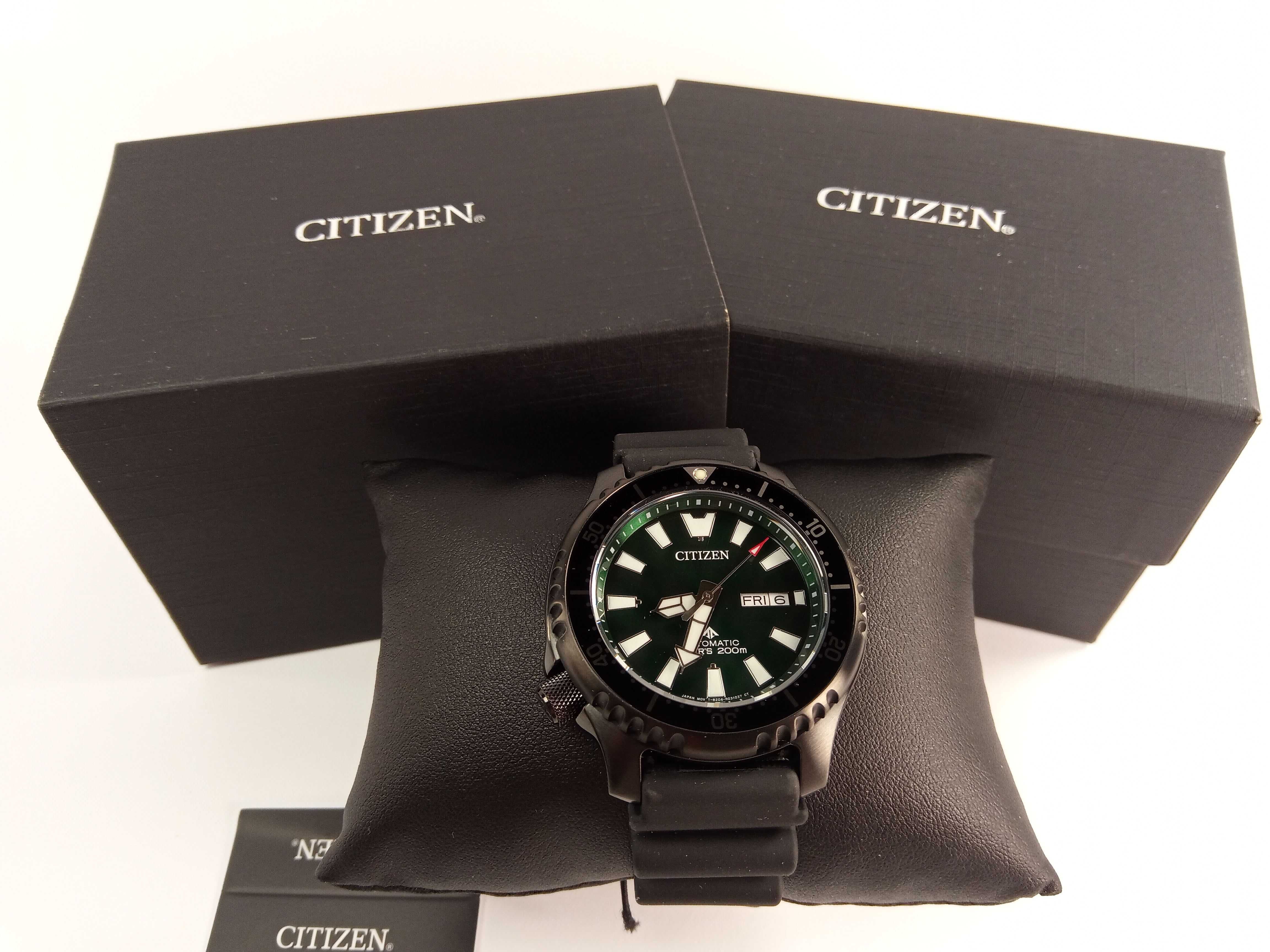 Мужские часы дайверы 200м Citizen NY0155-07X Механика автозавод сапфир