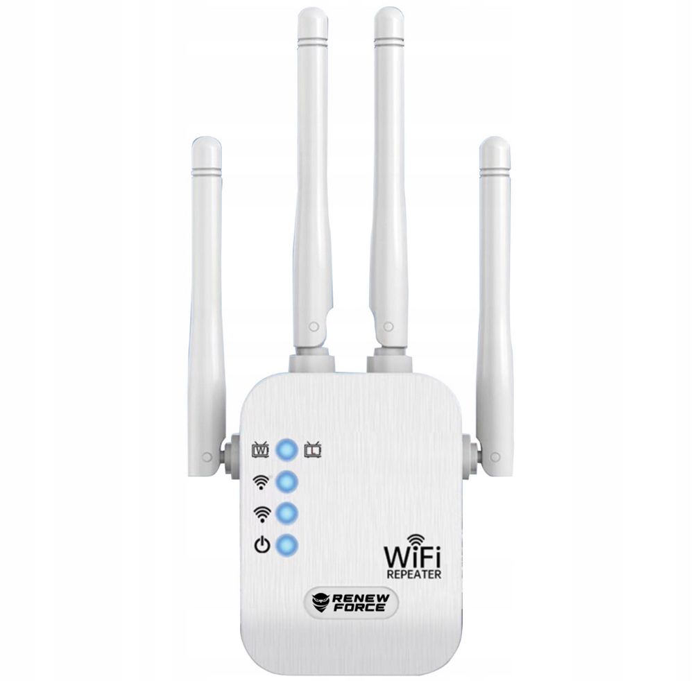 Wzmacniacz sygnalu Wi-Fi repeater DUŻY ZASIĘG 4 anteny MOC 1200Mb/s 5G