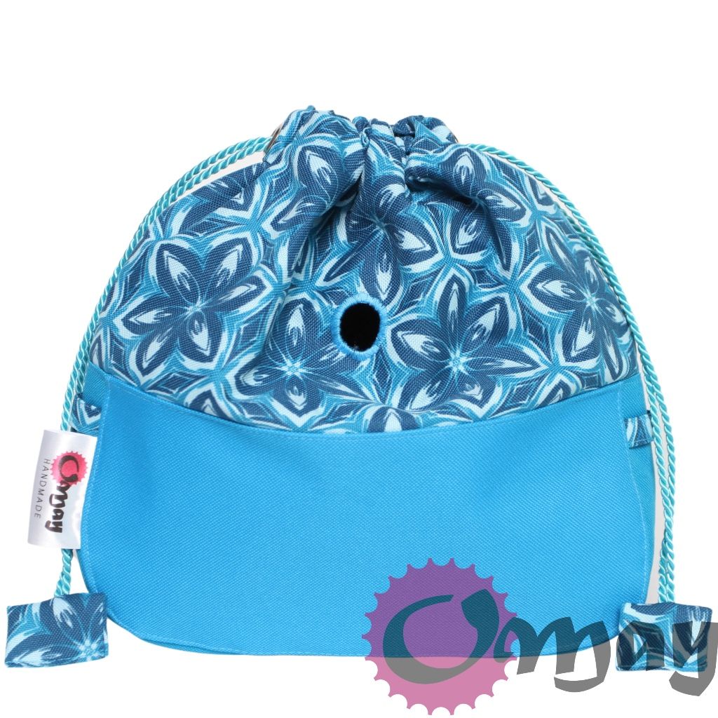 Niebieski organizer OBAG MOON LIGHT worek kwiaty 2kieszenie komin OMAY