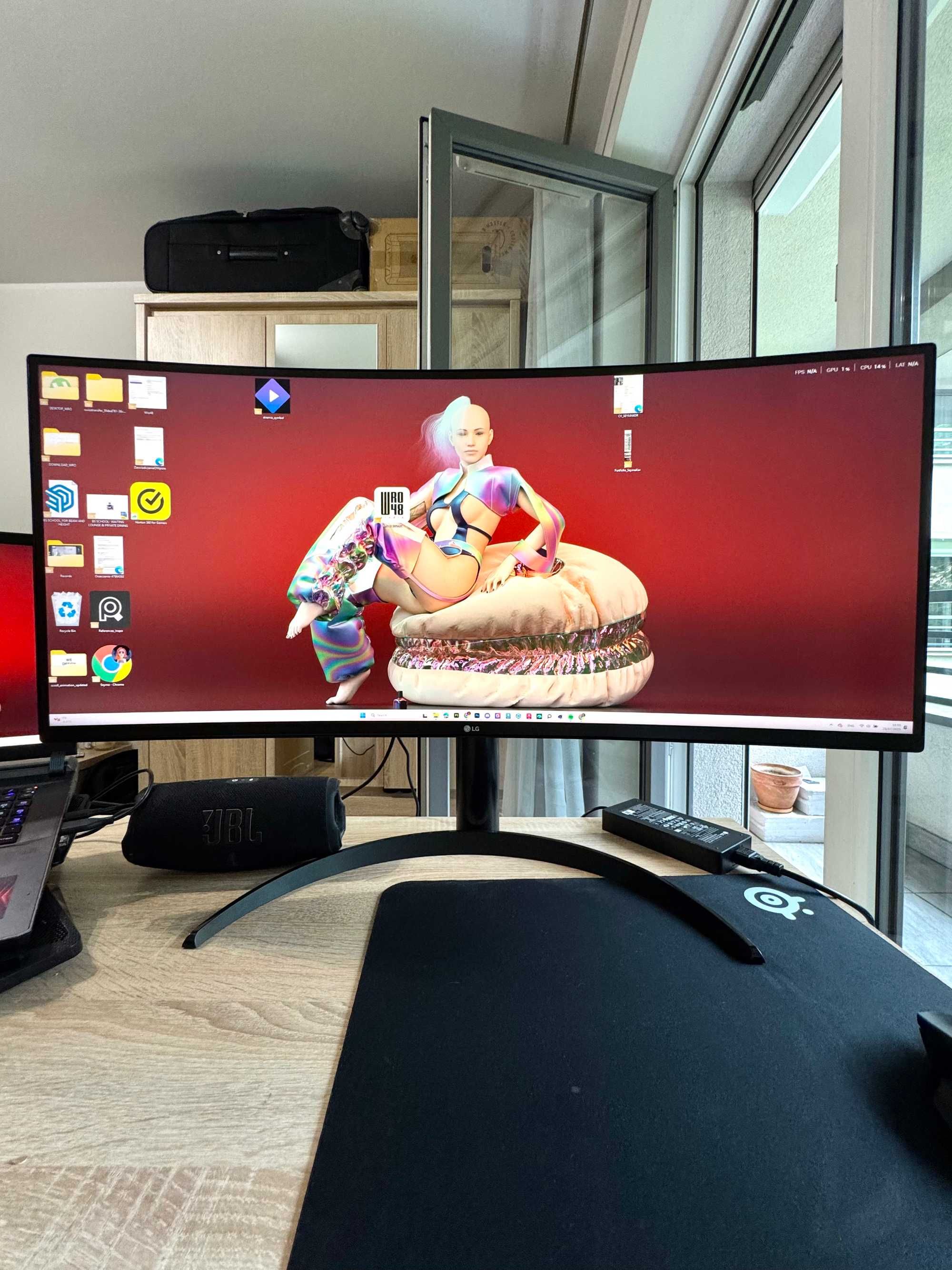 LG UltraWide Monitor 34WP75CP-B 34” Curved | 3440x1440, 160Hz, USB-C