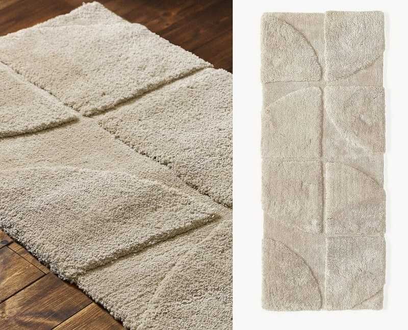 Chodnik z długim włosiem z wypukłą strukturą Jade beżowy 80x200cm