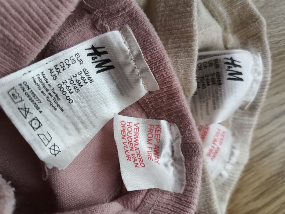 Rajstopy rajtuzy 62 68 prążek różowe beżowe h&m