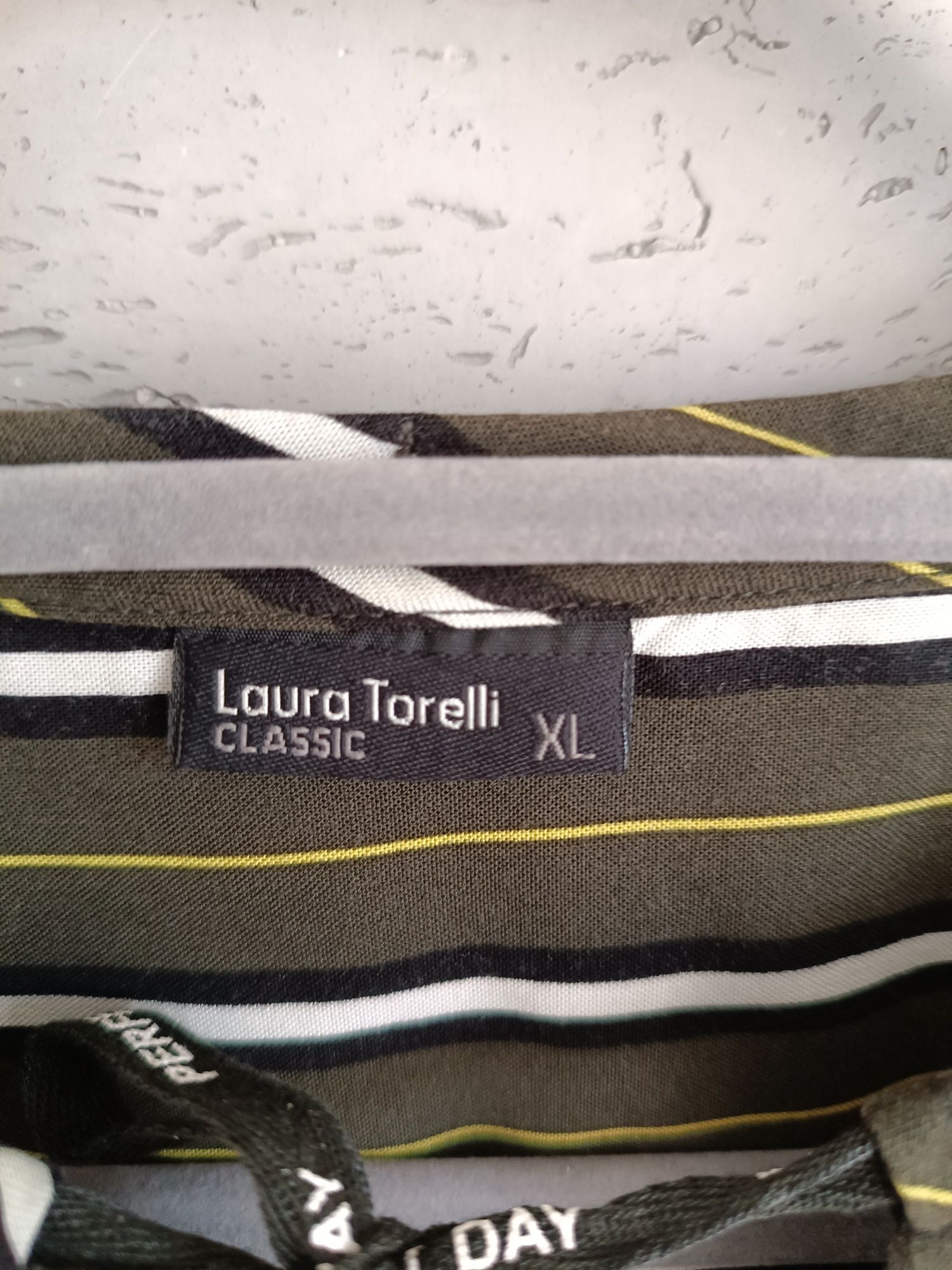 Koszula khaki bluzka wiskoza Laura Torelli r.xxl