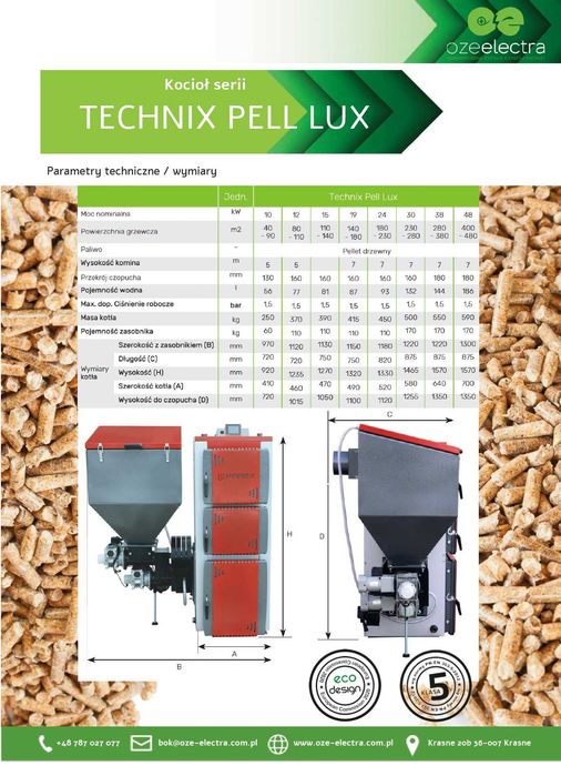 Technix Pell Lux 15 kW - cena z dostawą i montażem