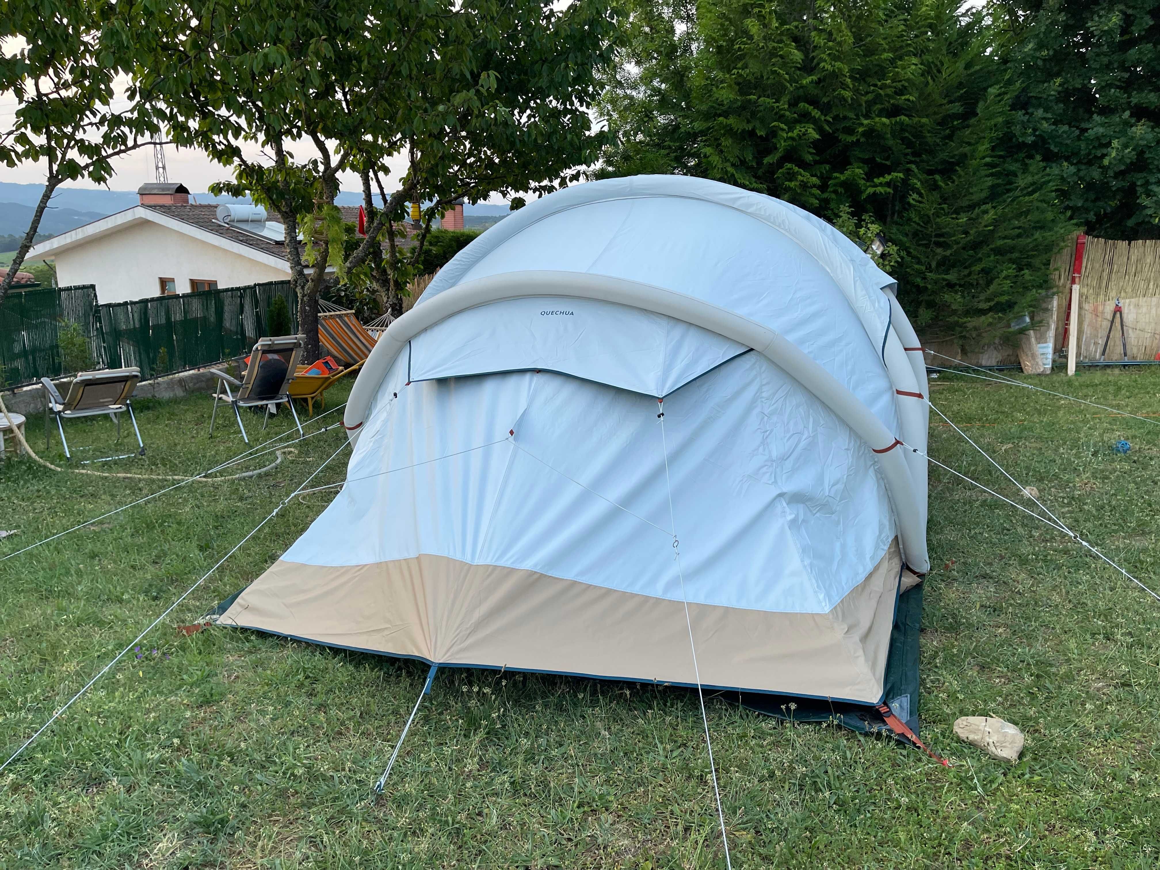 Tenda quechua 4.2 branca e beje com todos os acessórios complementares