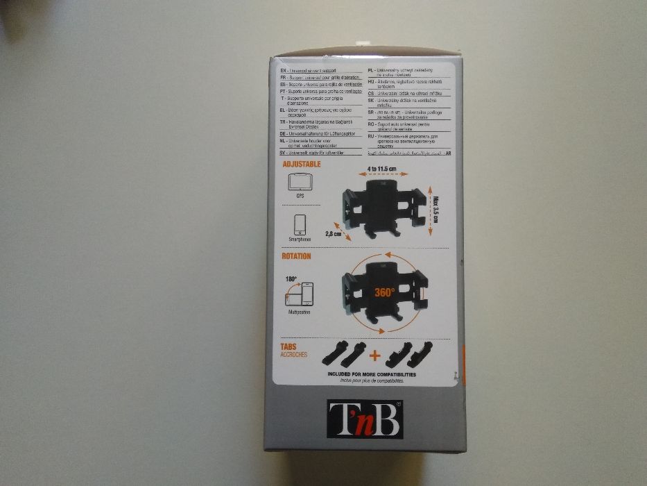 Suporte universal p/ smartphone ou GPS da marca Tn'B - COMO NOVO!