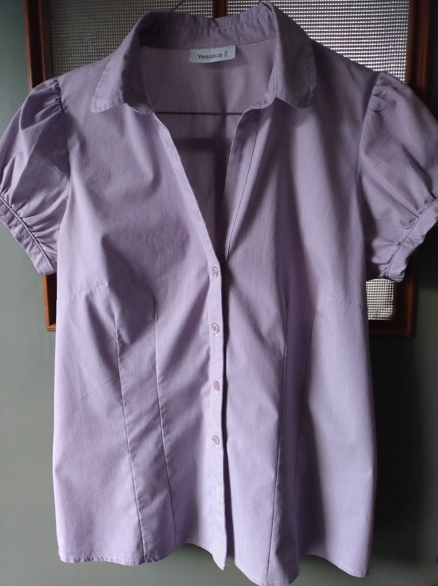 Taliowana koszula z krótkim rękawem r.L40