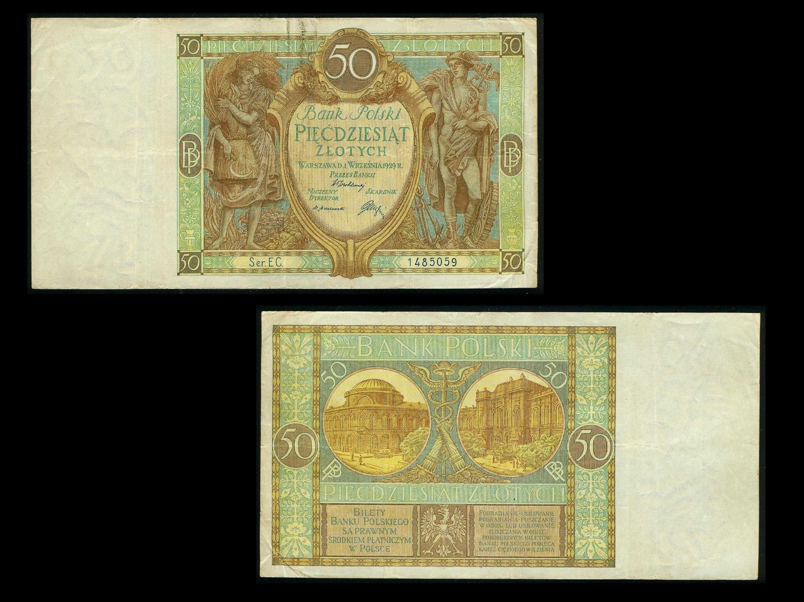 banknot - 50 złotych - 1929 r - Bank Polski