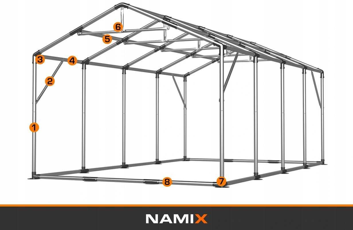 Namiot PRESTIGE 5x8-2,6m ogrodowy imprezowy garaż wzmocniony PVC 560g