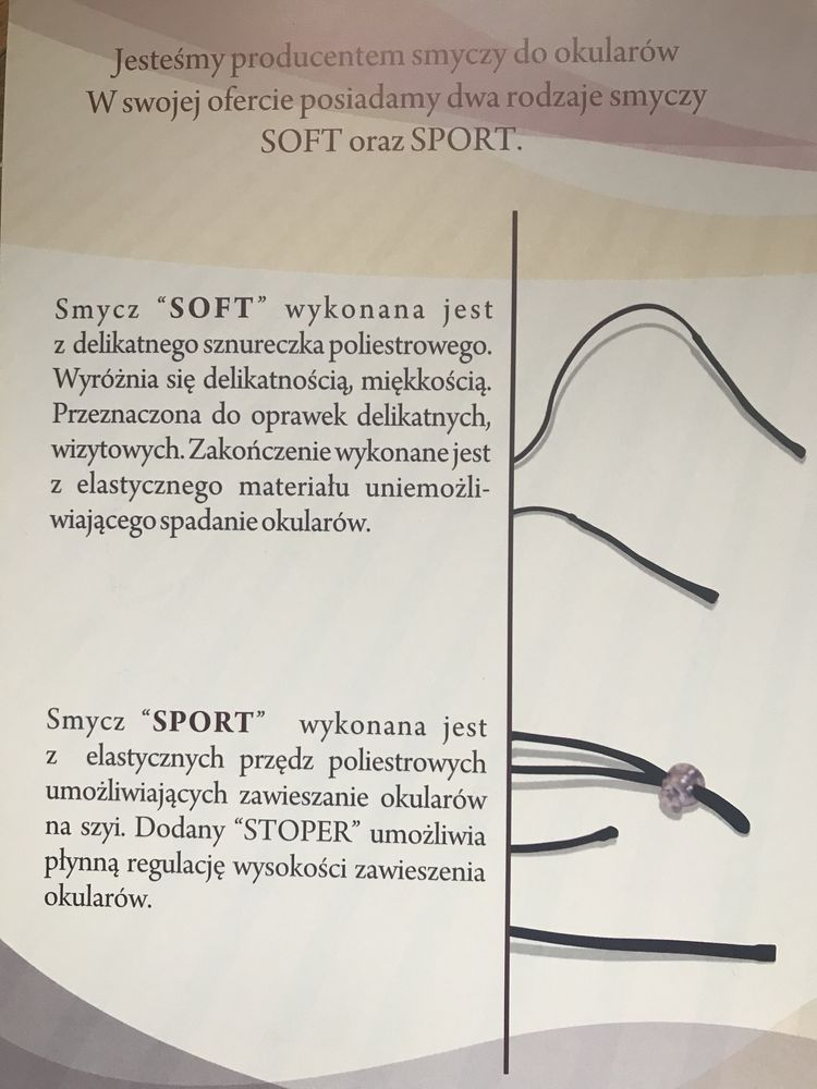 Smycze, sznurki do okularów