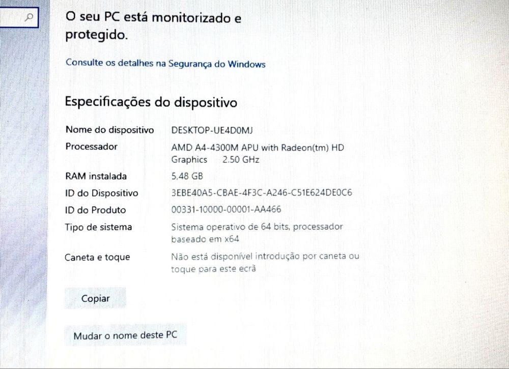 Portátil HP a trabalhar