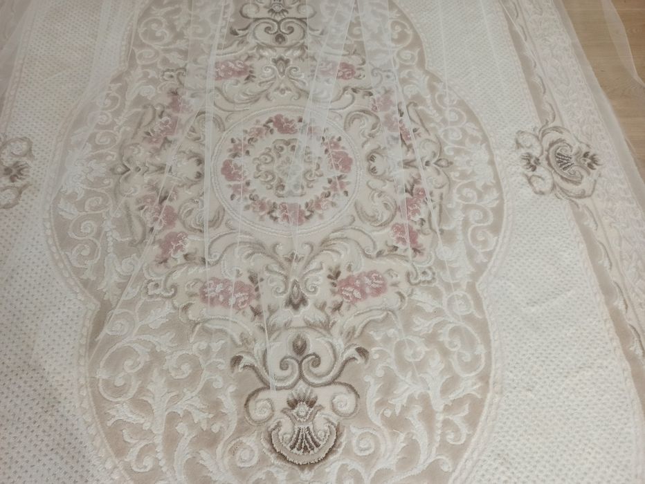 NOWY welon długi gładki czysty 2.5metra ivory ecru biel biały