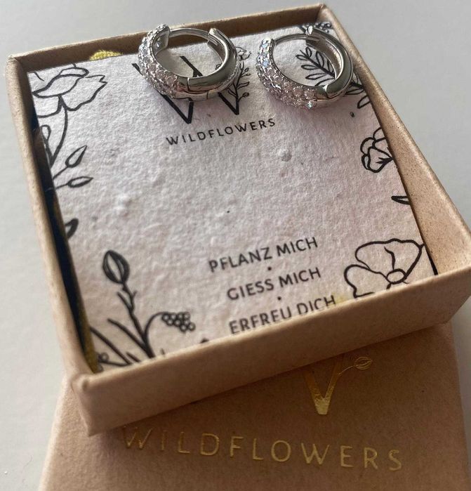Kolczyki ze srebra (próba 925) marki Wildflowers, nowe z cyrkoniami