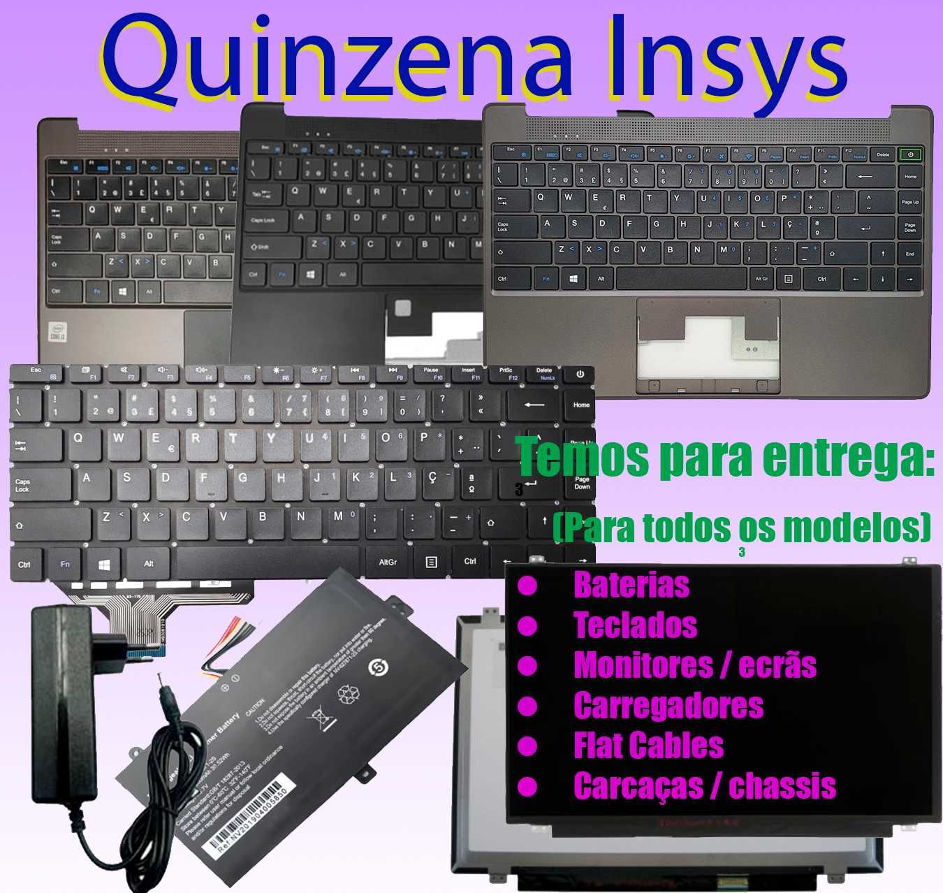 Carregadores  e baterias Insys programa  escolas - Preços desde €15