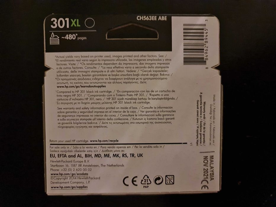HP 301 XL (CH563EE) tinteiro preto XL