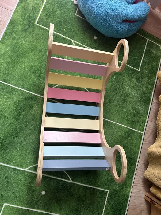 Bujak drewniany do pokoju dzieciecego hustawka zjezdzalnia kolyska