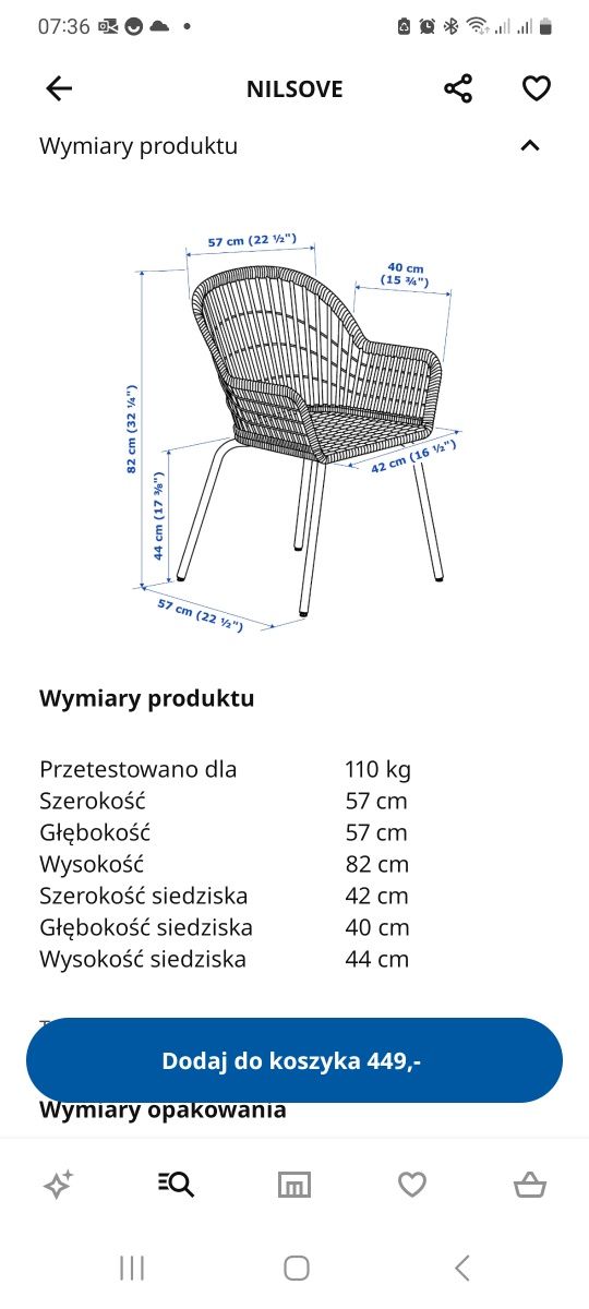 Krzesło rattan Nilsove IKEA