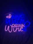 Neon LED “save wather drink wine” z regulacją