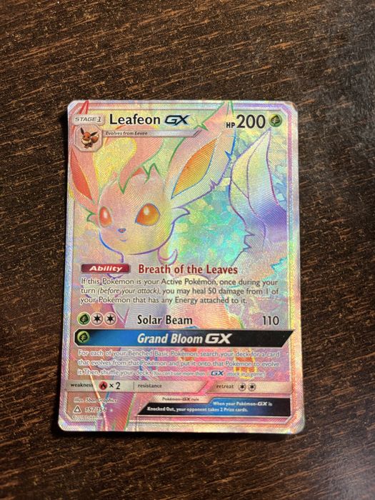 Karty pokemon oryginalne starsze Leafeon GX rainbow full art