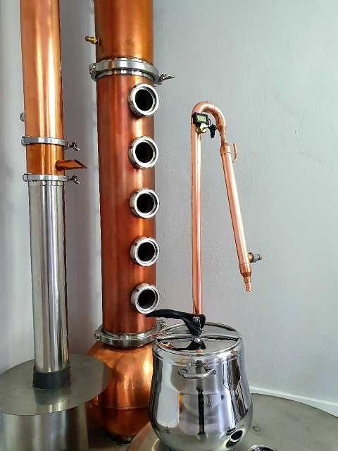 Mikro pot-still destylator miedziany + zbiornik 15l