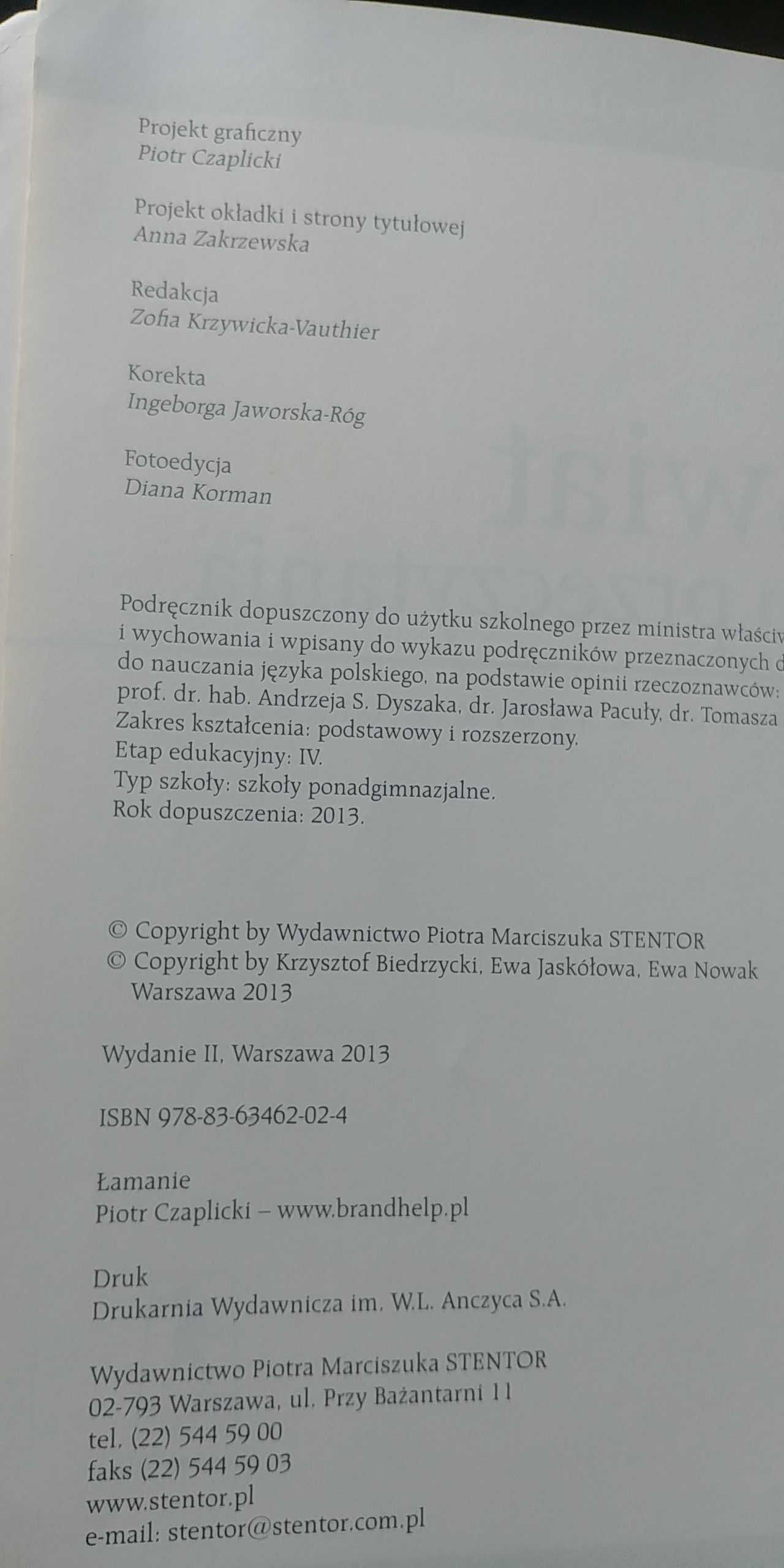 Świat do przeczytania.Podręcznik. Liceum i technikum. Klasa 1. Część 2