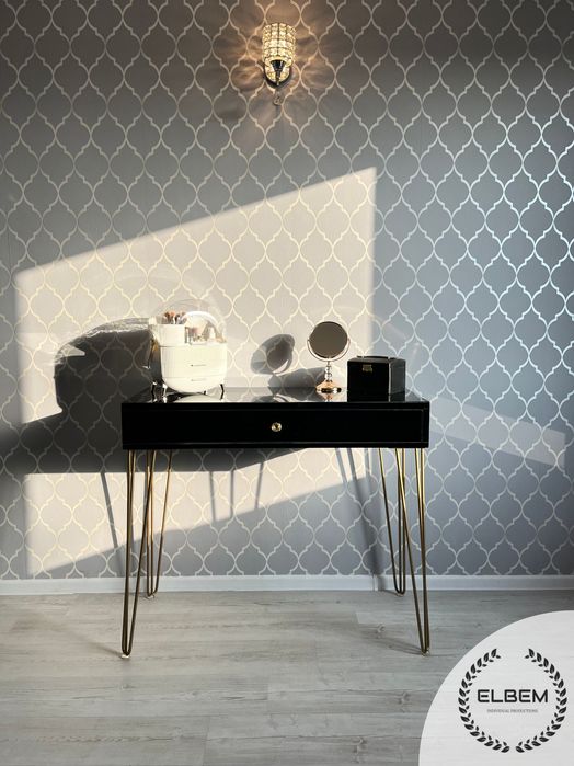 Toaletka czarna szklana w stylu Glamour! PIĘKNA / DOSTĘPNA OD RĘKI!