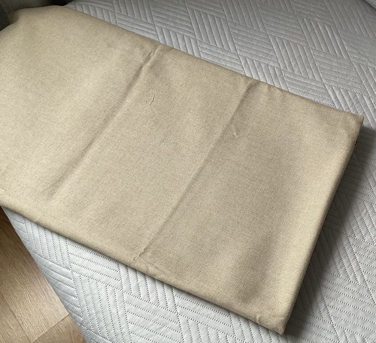 Dwa kupony tkaniny - beżowy i brązowo szary 150x150 cm -