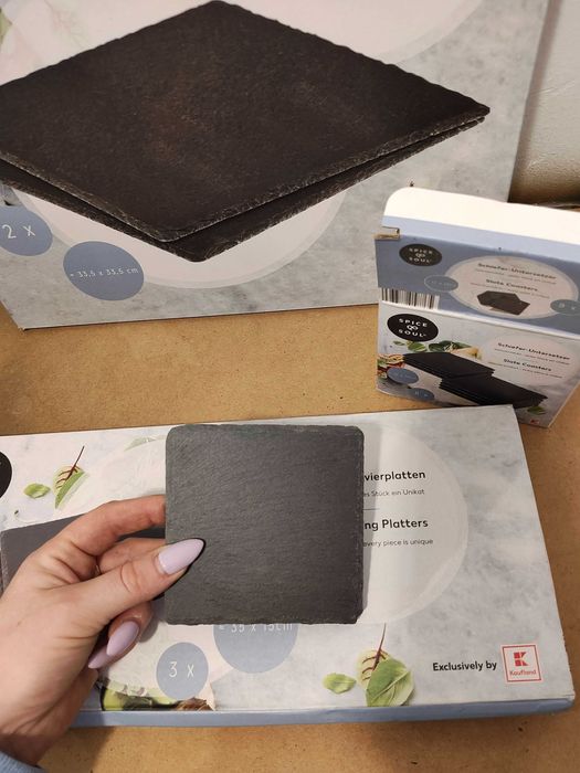 Podstawki kamienne łupkowe tace