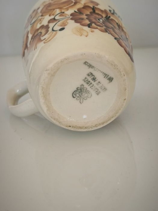 Kubek malowany Włocławek Jola PRL sygnowany