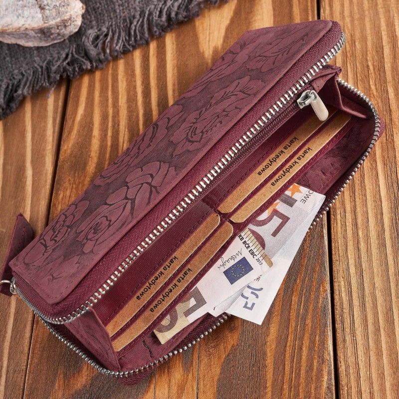 portfel damski skórzany rfid w kwiaty vintage paolo peruzzi t-115-hch